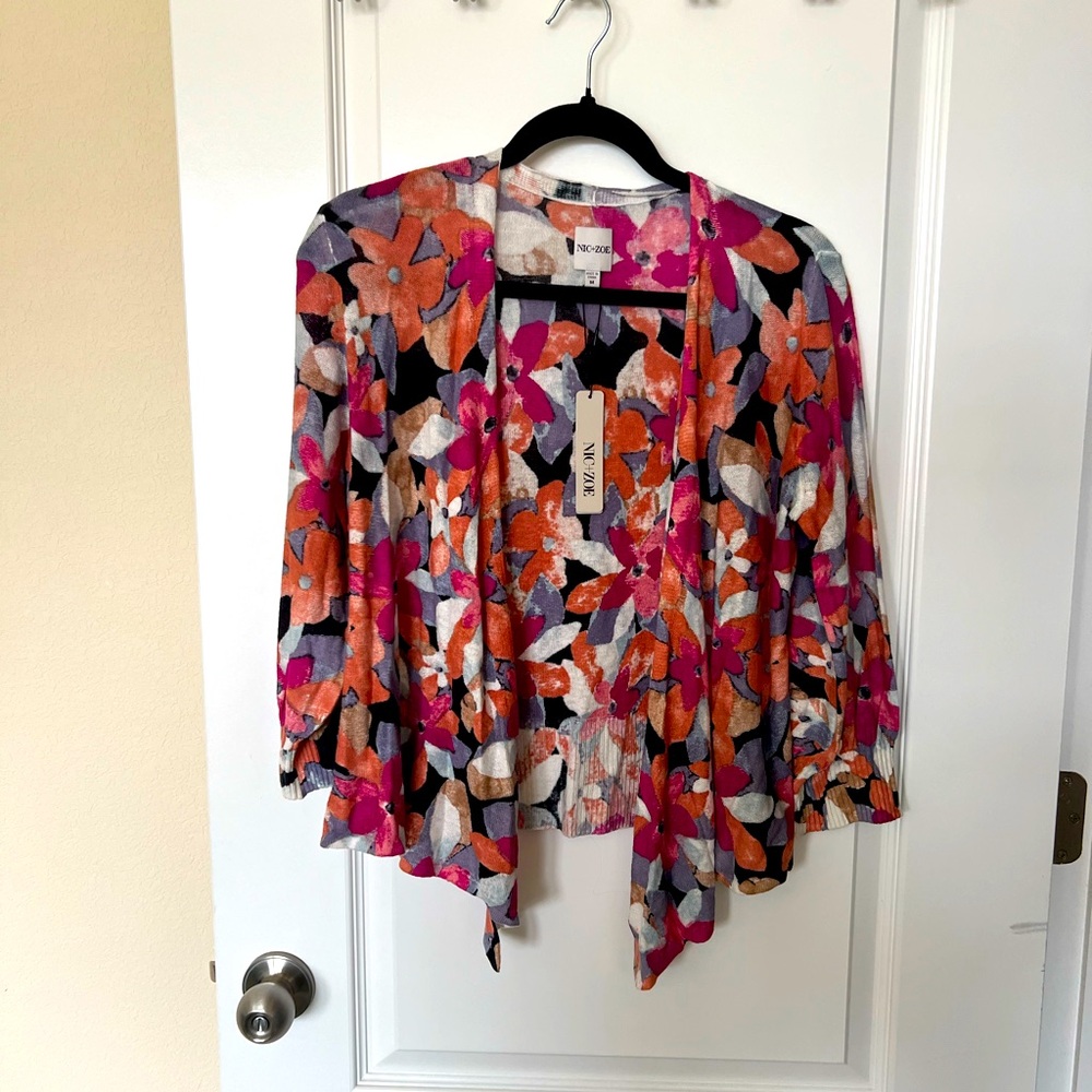 NIC+ZOE Multicolor Floral Cardigan